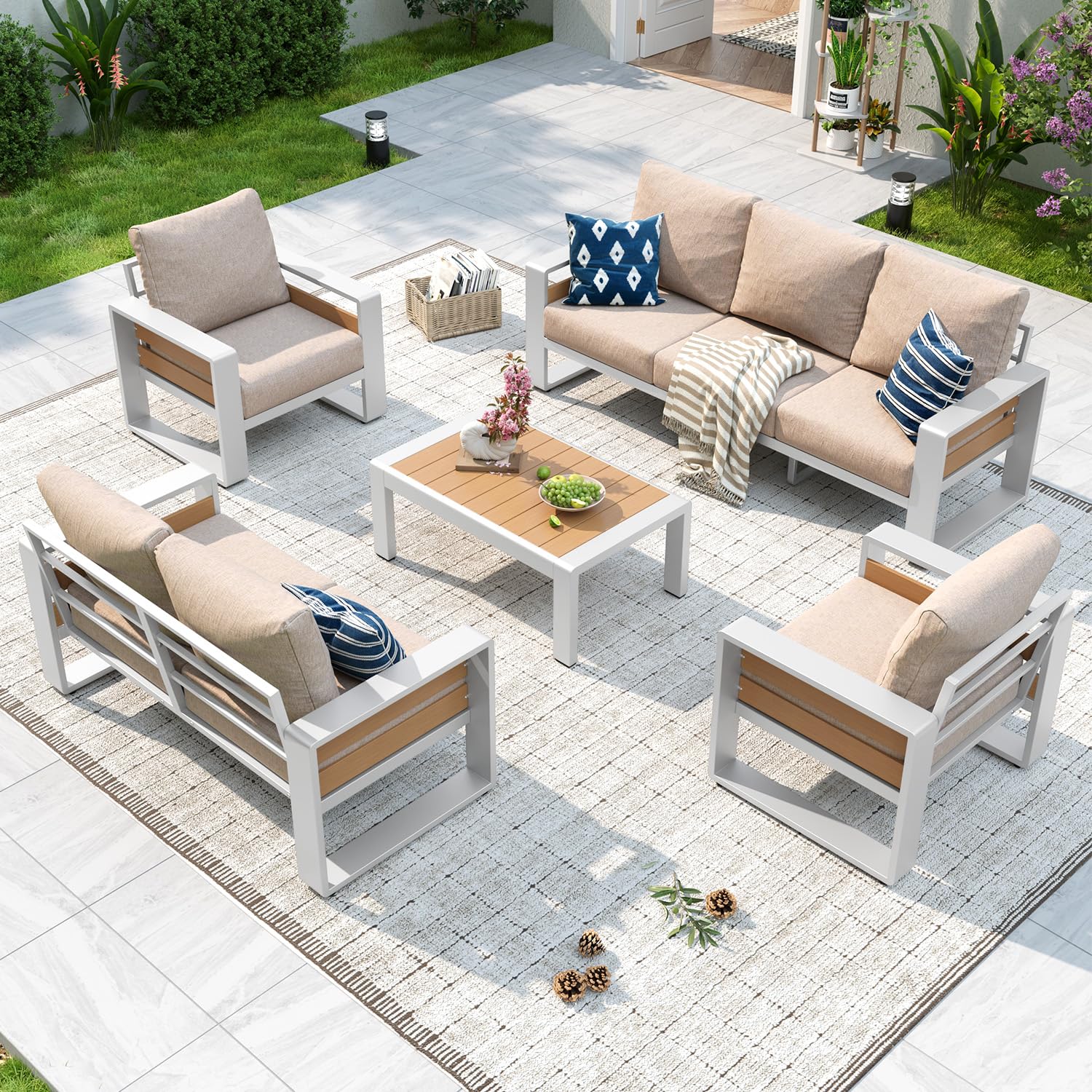Outdoor Furniture On Sale - Aluminum Patio Furniture Set, 5 Piece