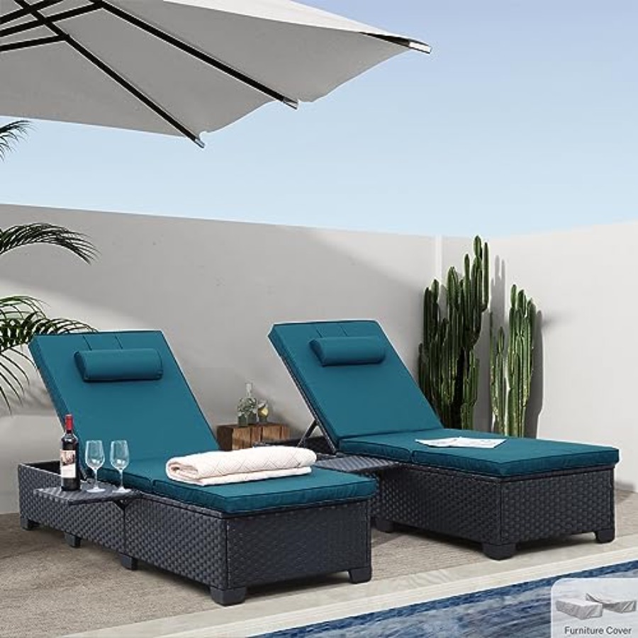Outdoor Furniture Recliner Set - Outdoor Chaise Lounge Chairs for Outside