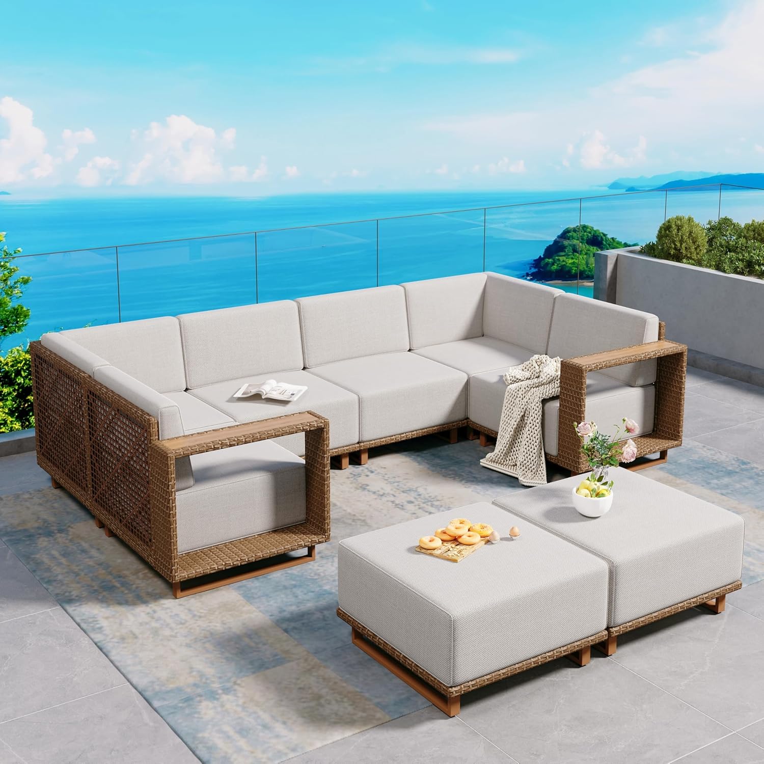 Outdoor Furniture On Sale - 8 Pieces Patio Furniture Set,Outdoor Rattan