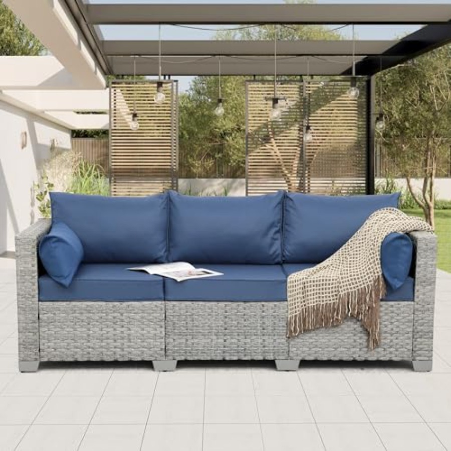 Outdoor Furniture Patio - Outdoor Couch 3 Seater Wicker Patio