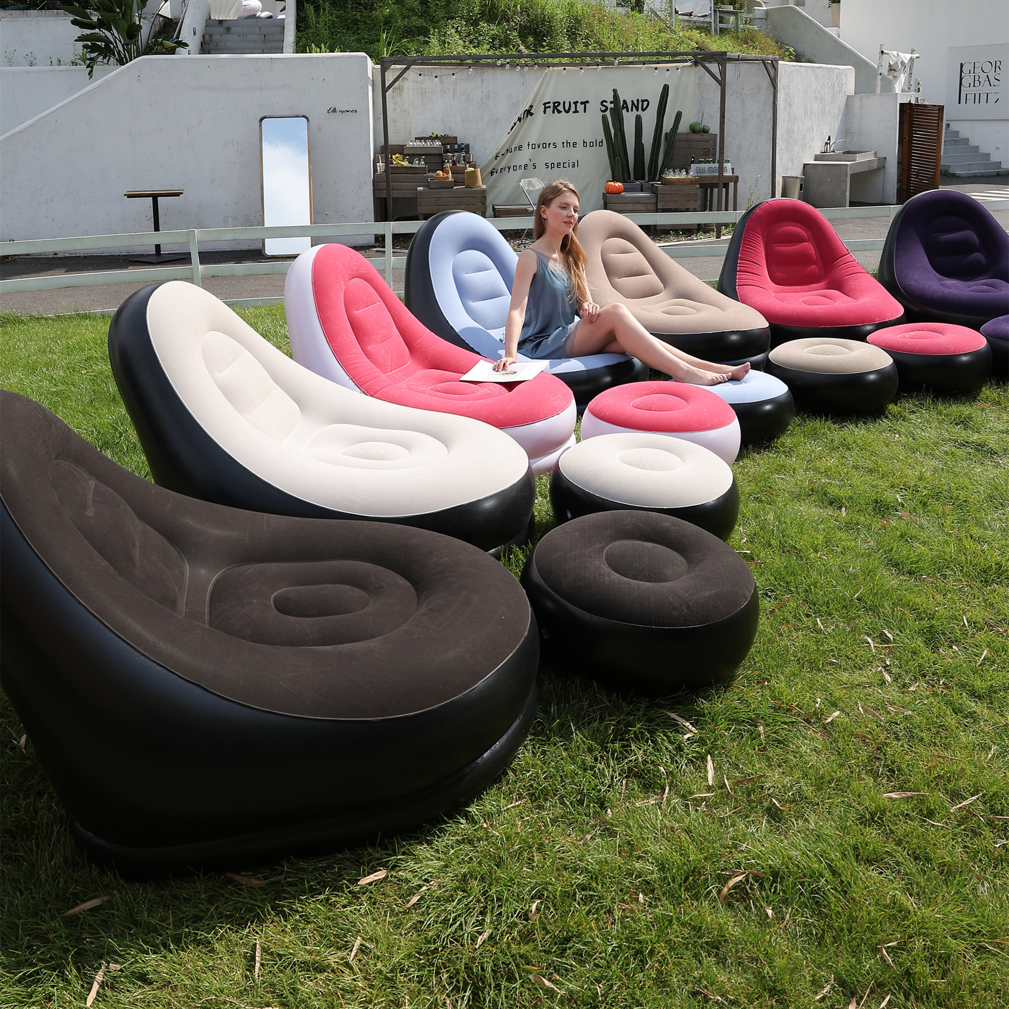 Lazy Couch Sofas Inflatable Ch - Outdoor Furniture Recliner Set ulasan dan harga
