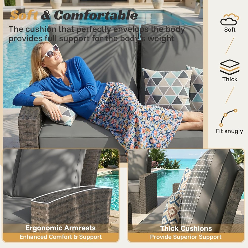 Outdoor Patio Furniture Set-6  - Outdoor Furniture Recliner Set ulasan dan harga