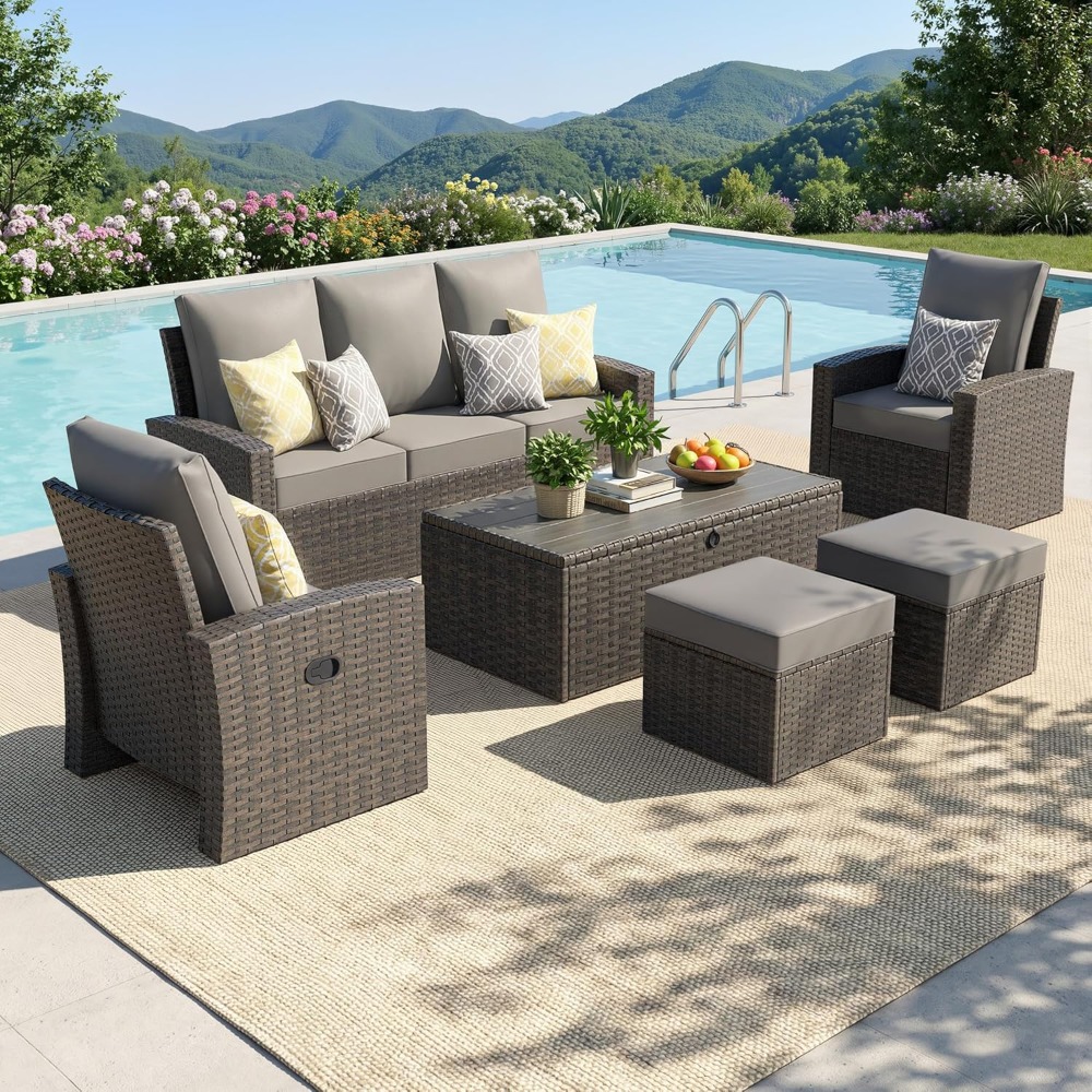 Outdoor Patio Furniture Set-6  - Outdoor Furniture Recliner Set ulasan dan harga