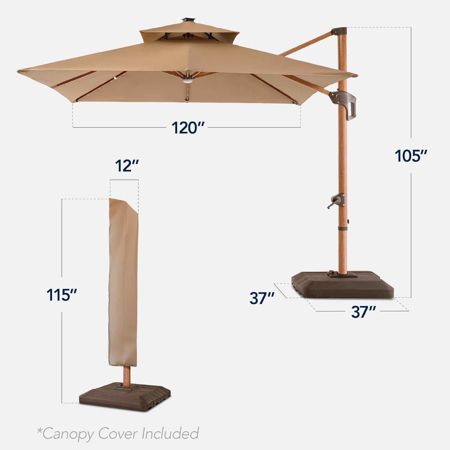 10ft Square Cantilever Patio U - Outdoor Furniture With Umbrella ulasan dan harga