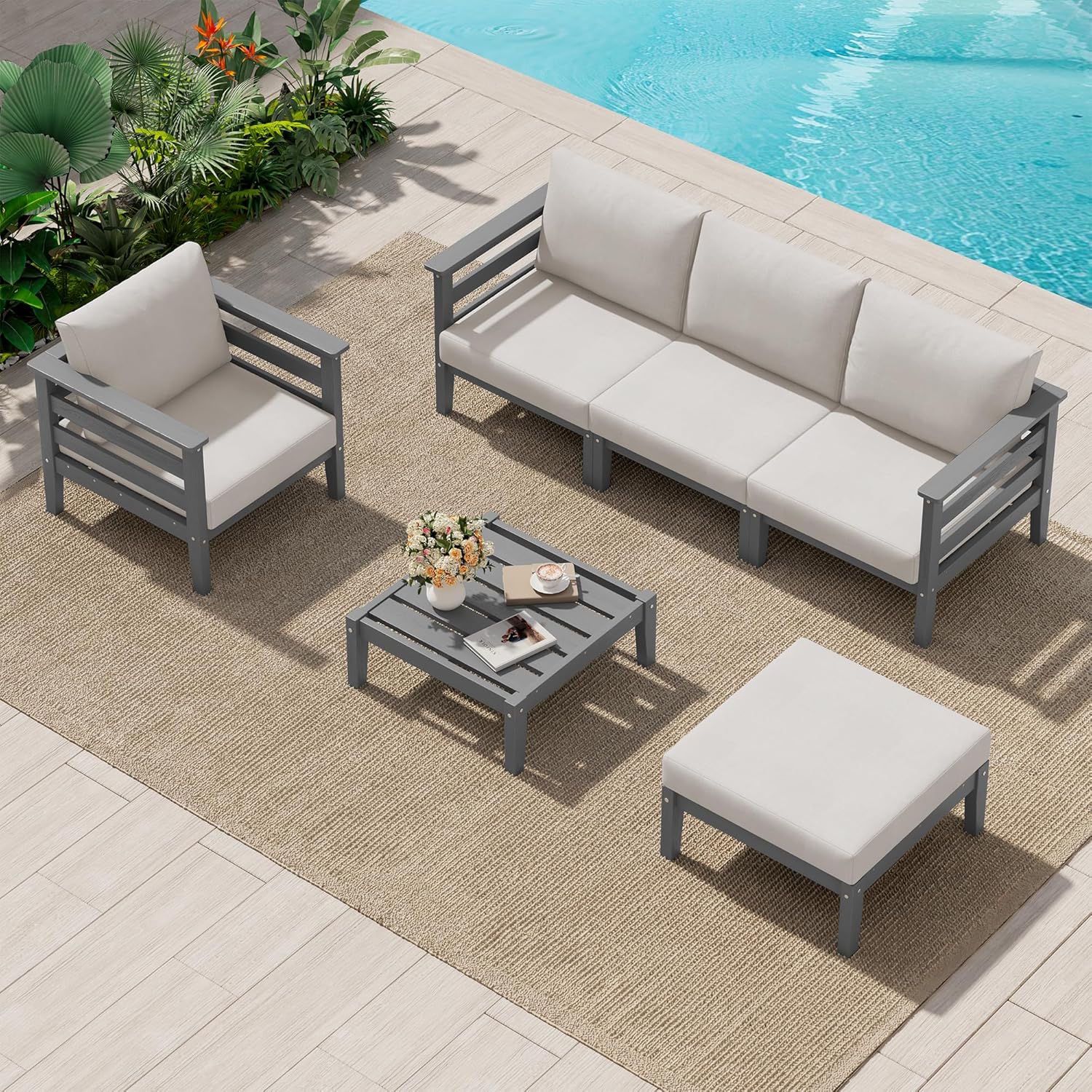 HDPE Patio Furniture Set, 6 Pi - Outdoor Furniture On Sale ulasan dan harga
