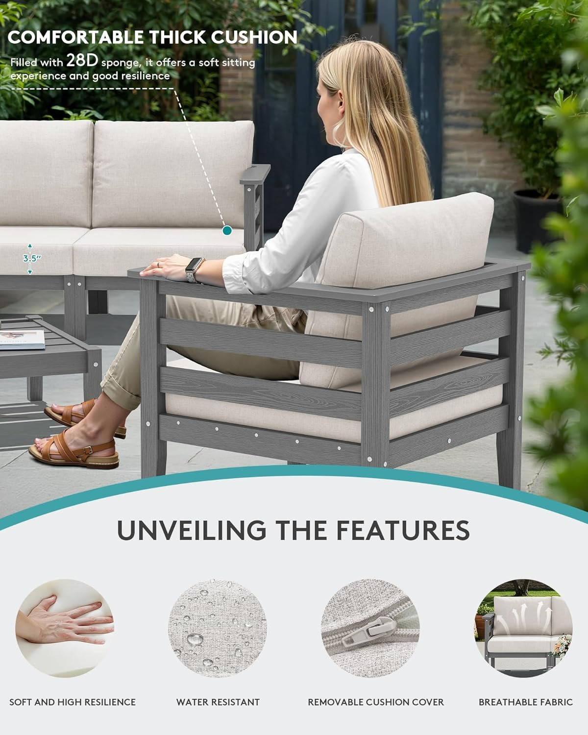 HDPE Patio Furniture Set, 6 Pi - Outdoor Furniture On Sale ulasan dan harga