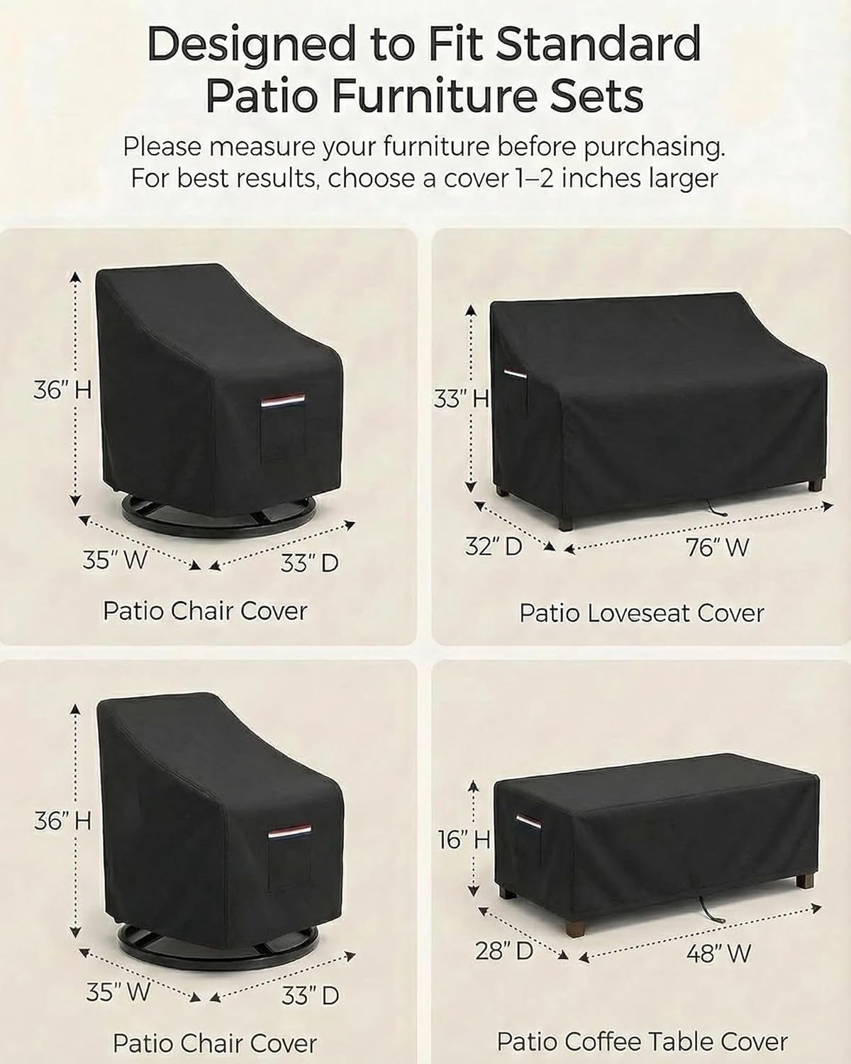 4-Piece Patio Furniture Cover  - Outdoor Furniture Heavy ulasan dan harga