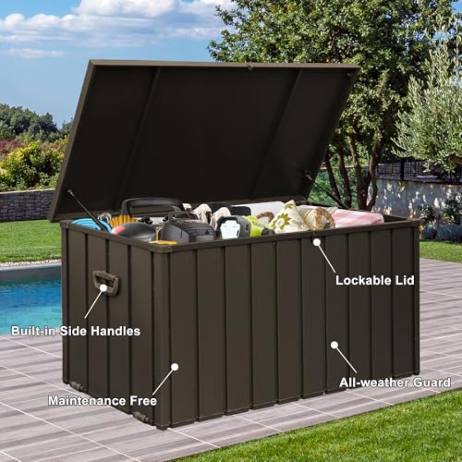 160 Gallon Deck Box Outdoor St - Outdoor Furniture Wooden ulasan dan harga