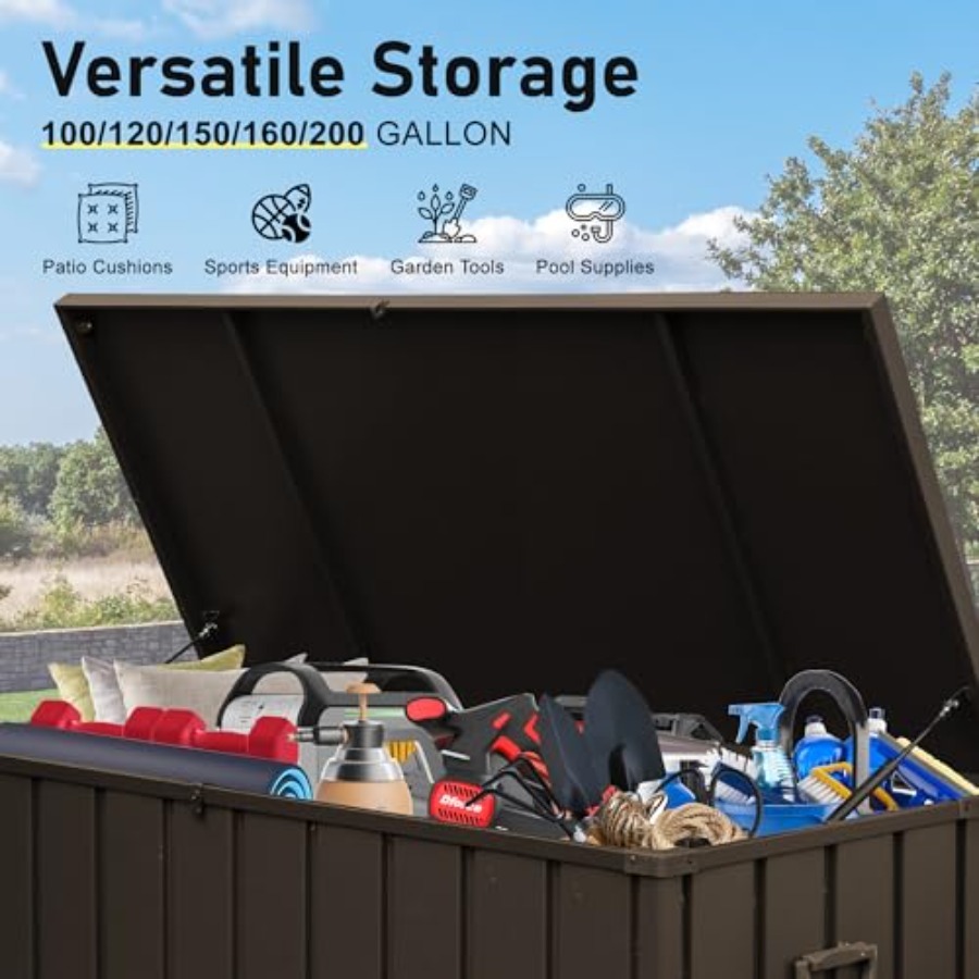 160 Gallon Deck Box Outdoor St - Outdoor Furniture Wooden ulasan dan harga