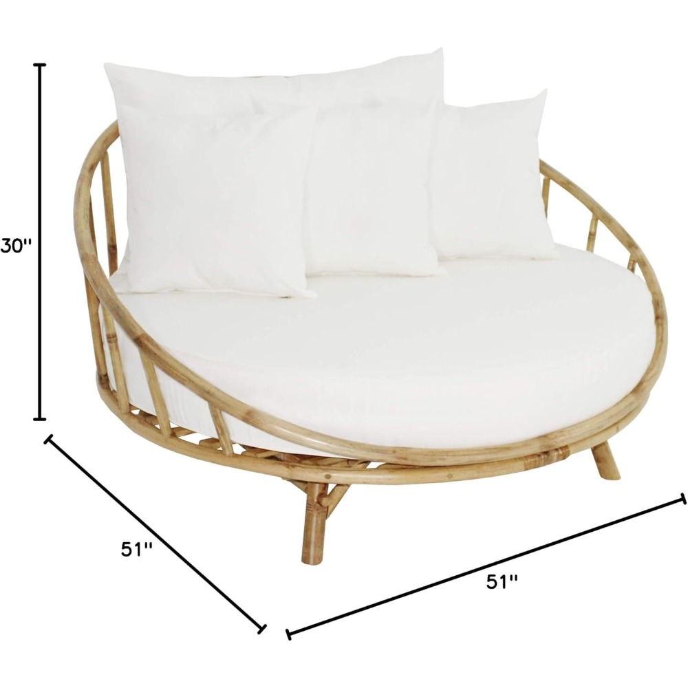 ZEW Rattan Bamboo Round Daybed - Outdoor Furniture On Sale ulasan dan harga