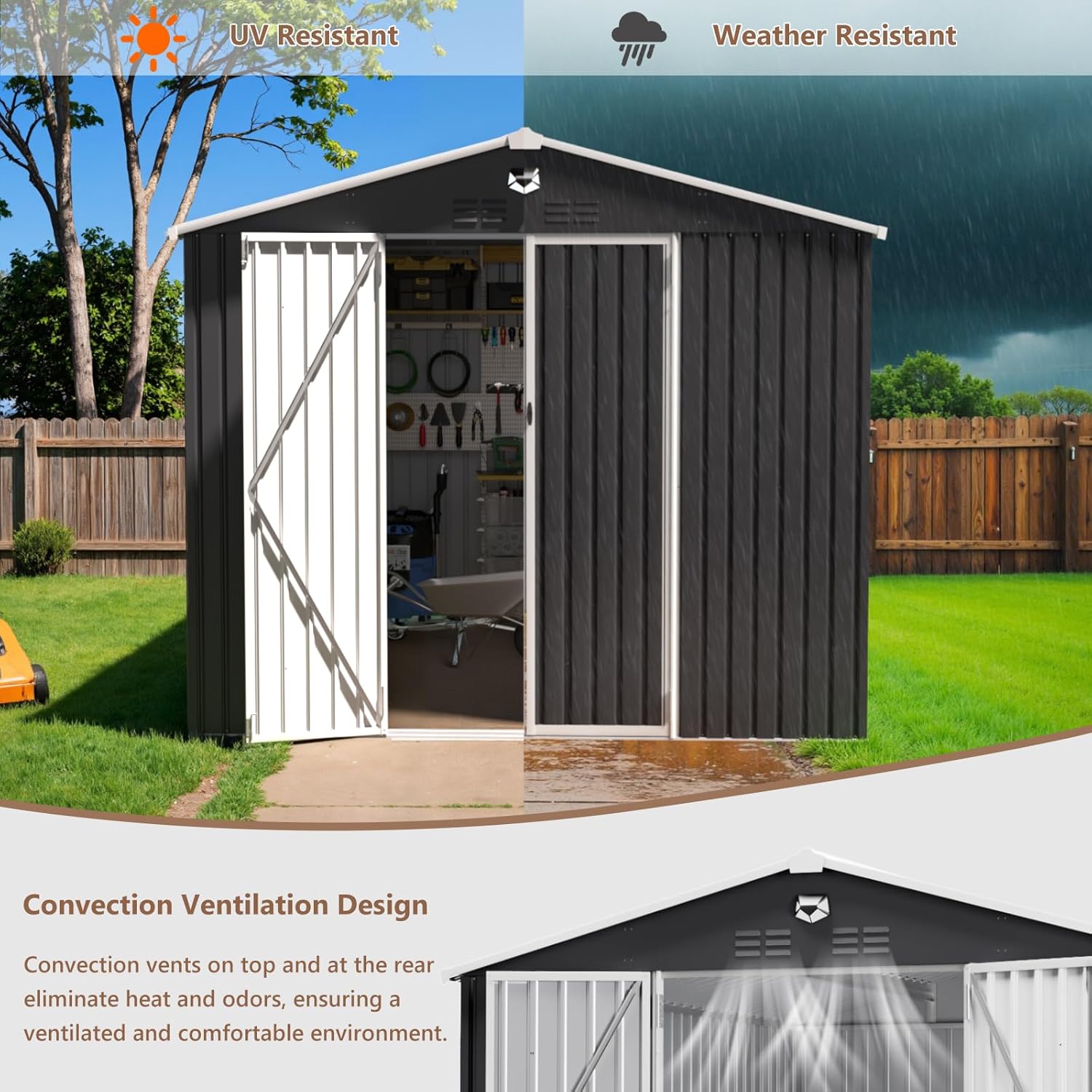 10x12 FT Metal Outdoor Storage - Outdoor Furniture Waterproof ulasan dan harga