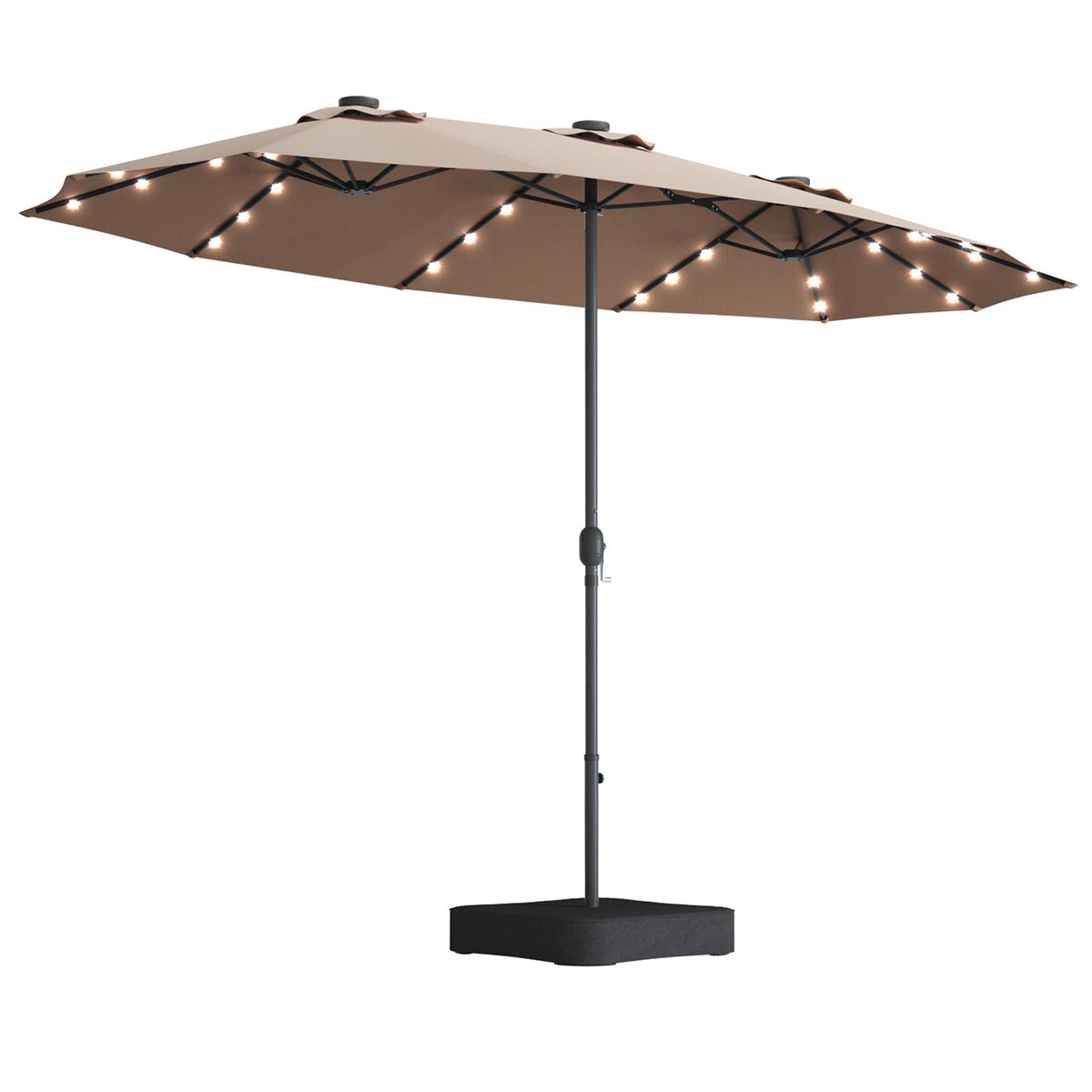 15 Ft Solar Patio Umbrella wit - Outdoor Furniture With Umbrella ulasan dan harga
