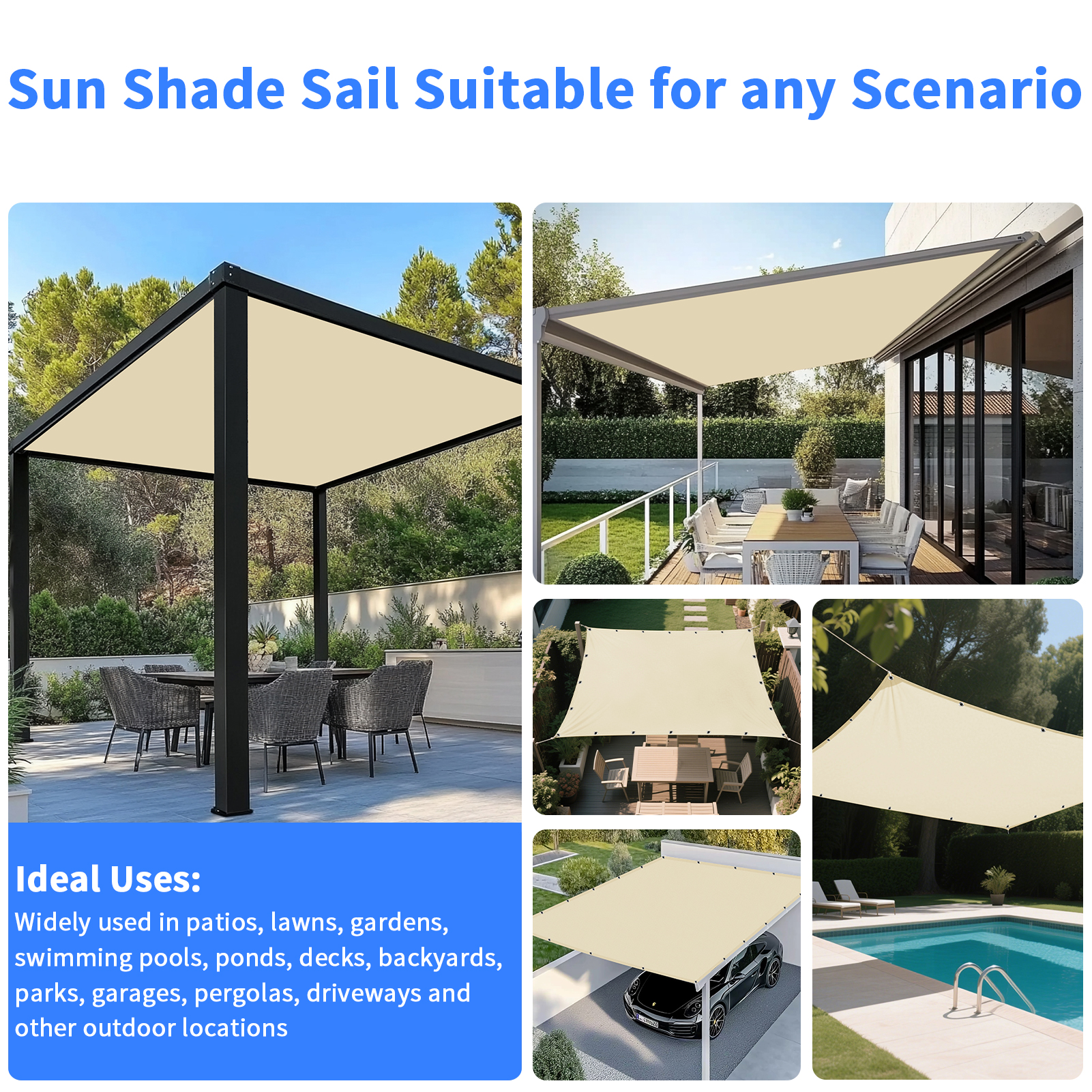 5x4m 4x3m 3x2m Garden Sun Shad - Outdoor Furniture Waterproof ulasan dan harga