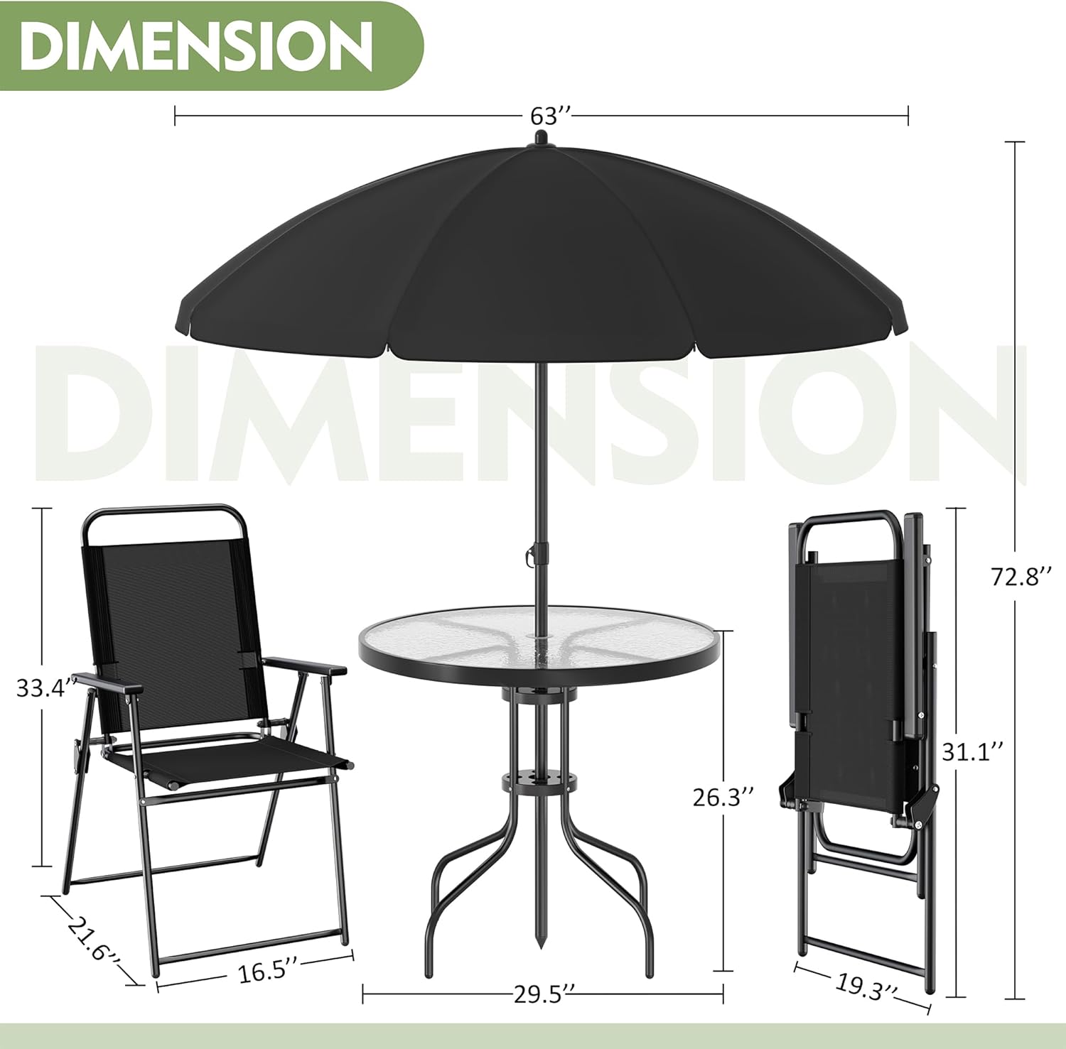 6-Piece Outdoor Patio Dining S - Outdoor Furniture With Umbrella ulasan dan harga