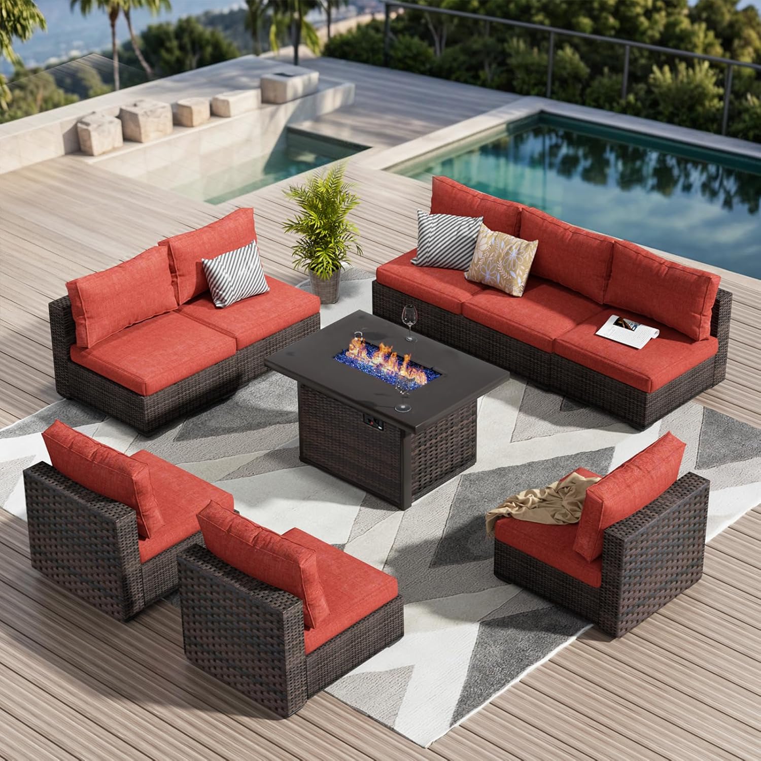 9 Pieces Outdoor Sectional Pat - Outdoor Furniture On Sale ulasan dan harga