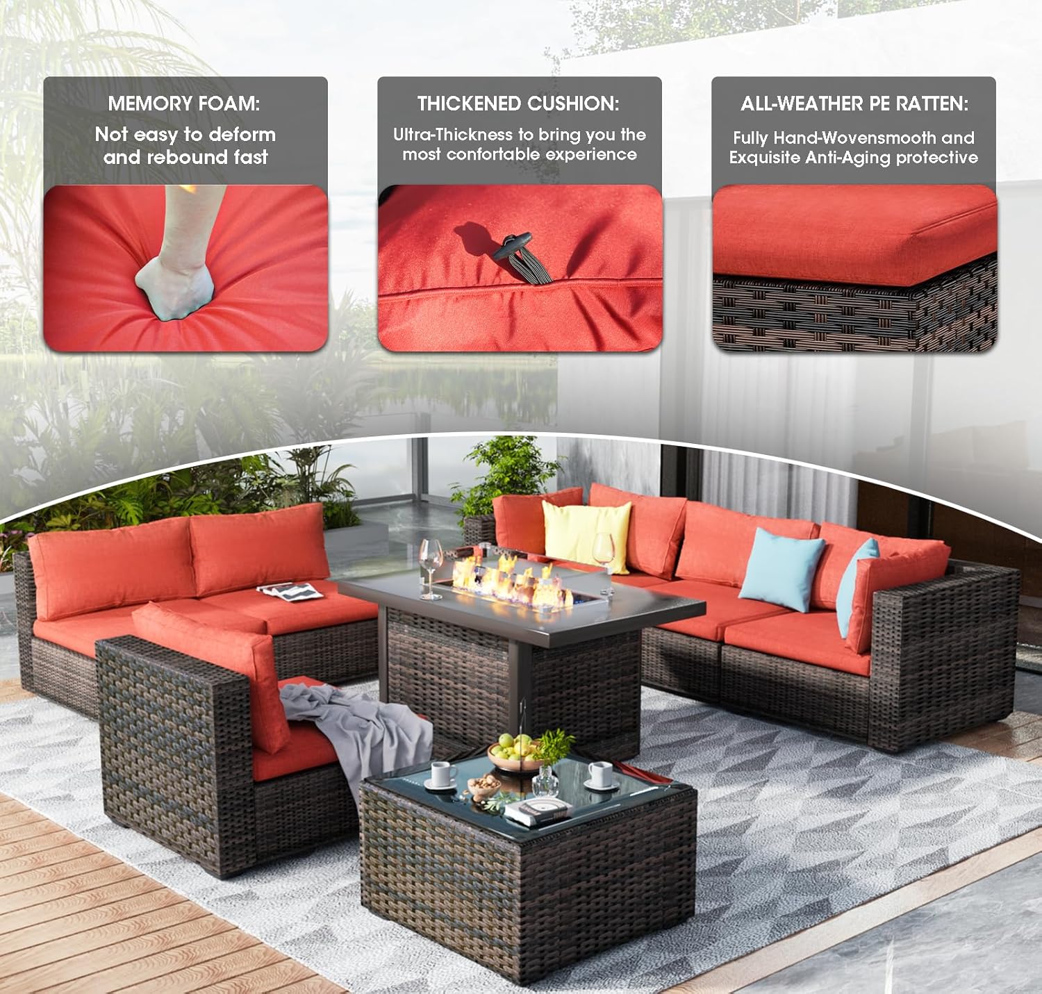 9 Pieces Outdoor Sectional Pat - Outdoor Furniture On Sale ulasan dan harga