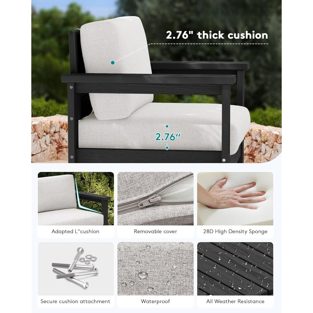 4 Pieces HDPE Outdoor Sofa Set - Outdoor Furniture On Sale ulasan dan harga
