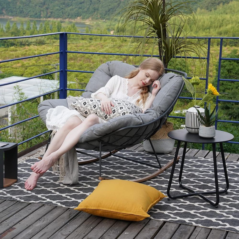 Outdoor Rocking Chair with Sma - Outdoor Furniture Recliner Set ulasan dan harga