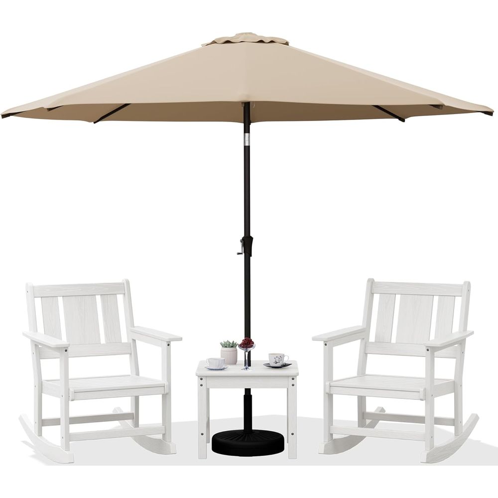 2-Piece Outdoor Rocking Chairs - Outdoor Furniture With Umbrella ulasan dan harga