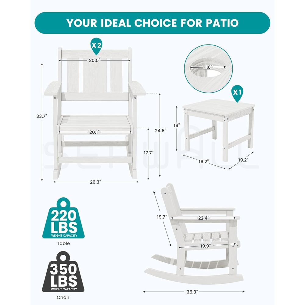 2-Piece Outdoor Rocking Chairs - Outdoor Furniture With Umbrella ulasan dan harga