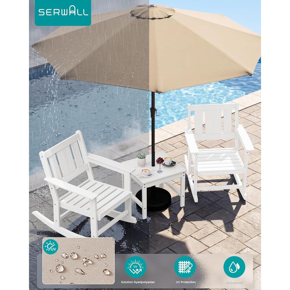 2-Piece Outdoor Rocking Chairs - Outdoor Furniture With Umbrella ulasan dan harga
