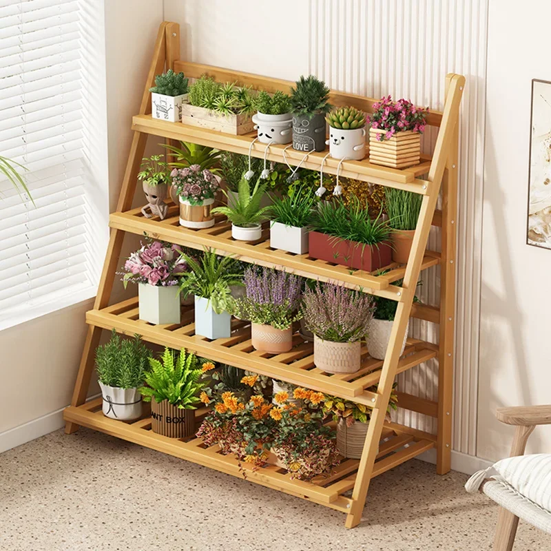 Solid Wood Flower Shelf Plant  - Outdoor Furniture Wooden ulasan dan harga