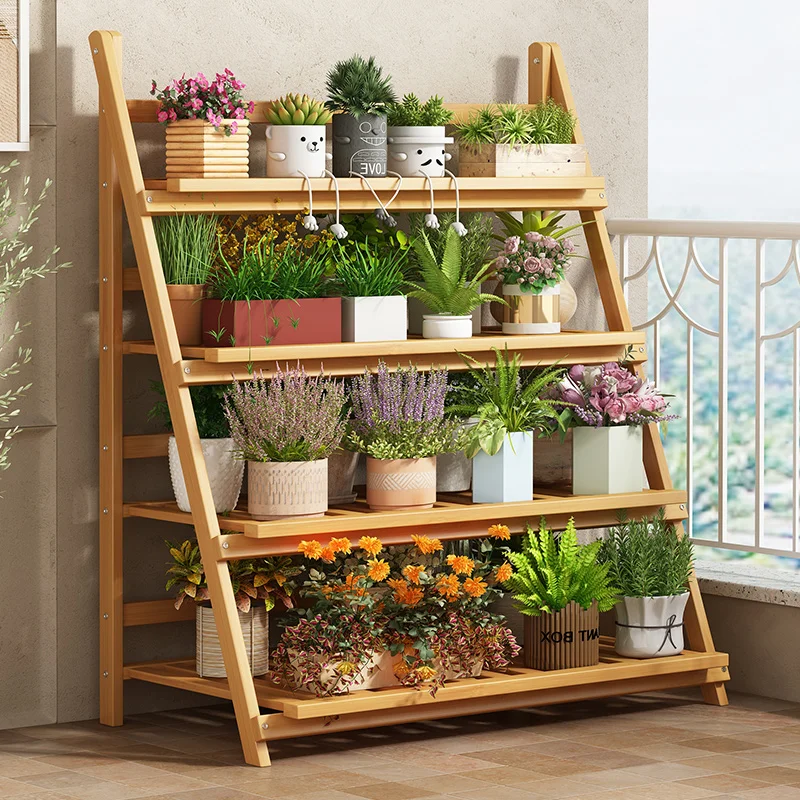 Solid Wood Flower Shelf Plant  - Outdoor Furniture Wooden ulasan dan harga
