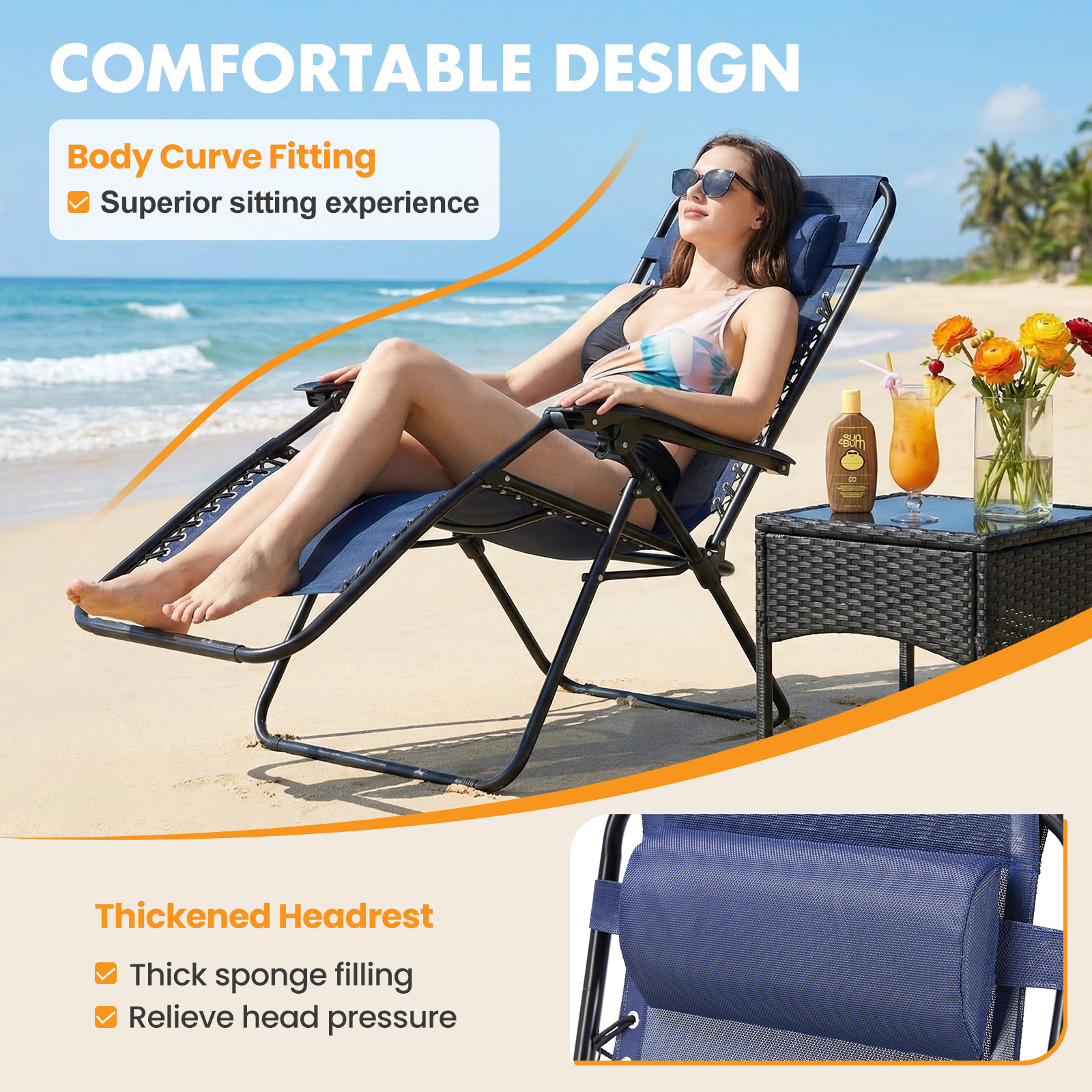 MCQ Outdoor Zero Gravity Chair - Outdoor Furniture Recliner Set ulasan dan harga
