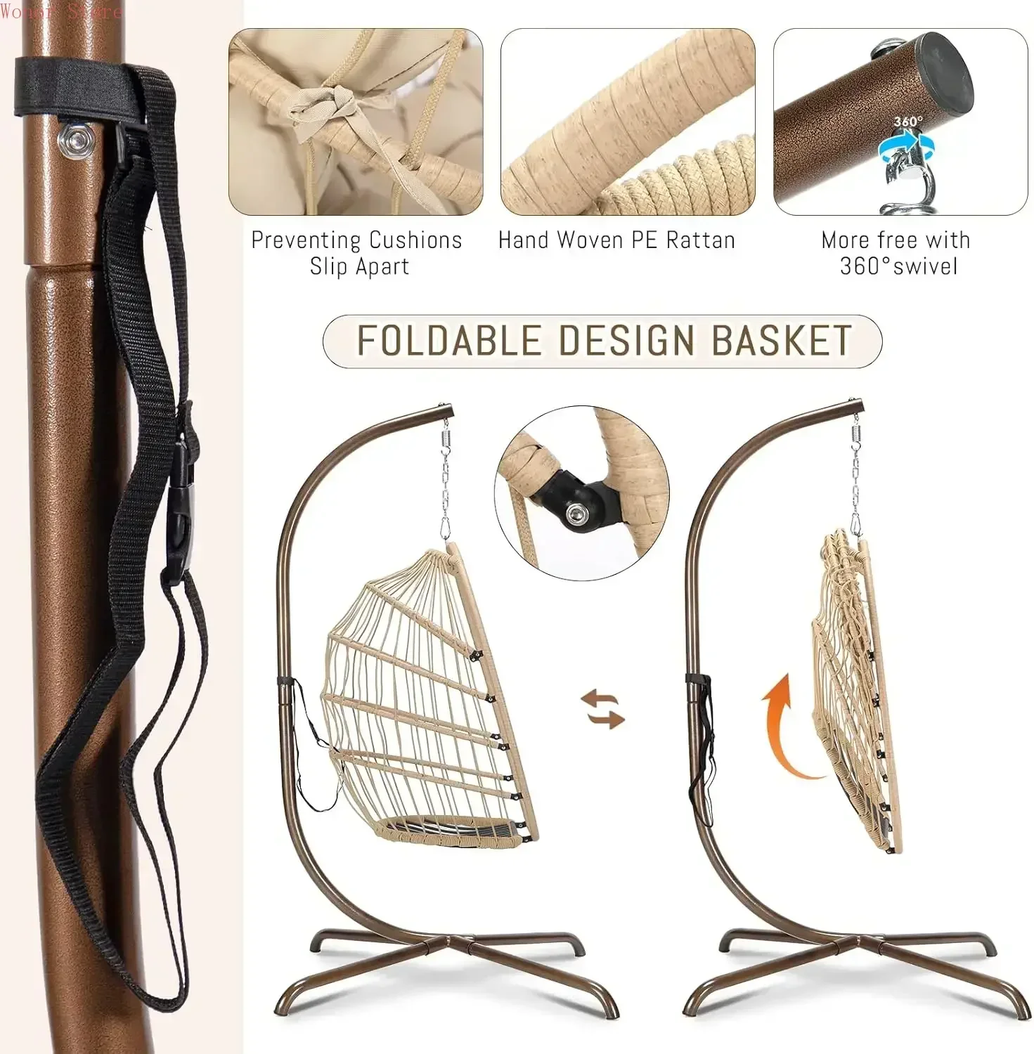 Outdoor Swing Egg Chair with S - Outdoor Furniture Wooden ulasan dan harga