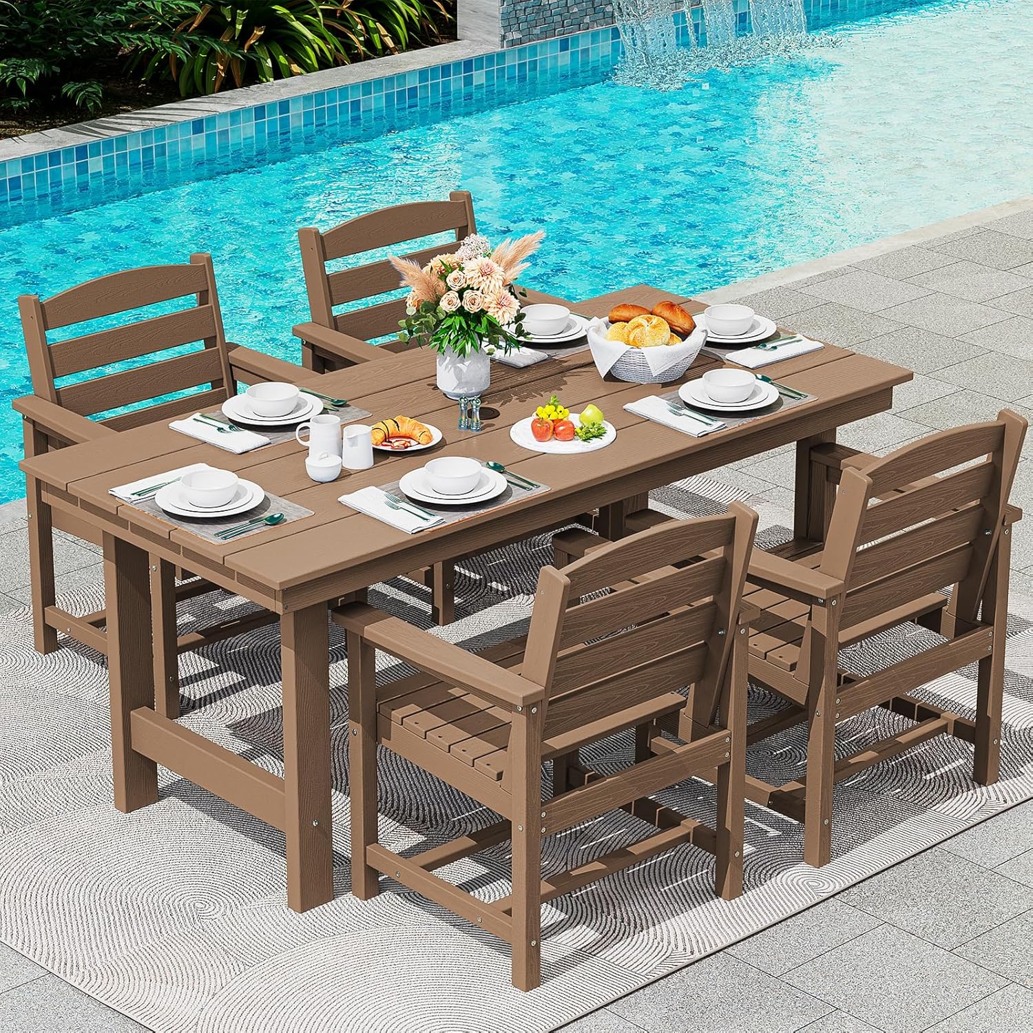 5-Piece HDPE Outdoor Dining Se - Outdoor Furniture On Sale ulasan dan harga