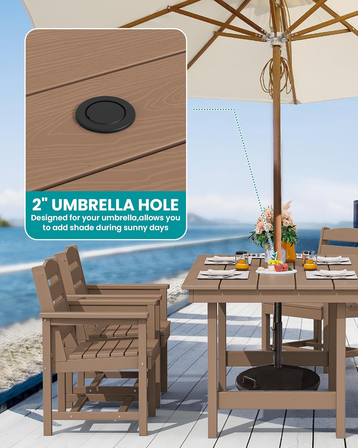 5-Piece HDPE Outdoor Dining Se - Outdoor Furniture On Sale ulasan dan harga