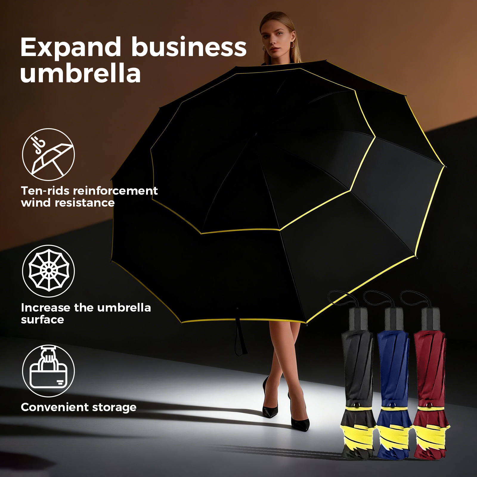 Double Strong Wind Resistant U - Parasol Umbrella Large ulasan dan harga