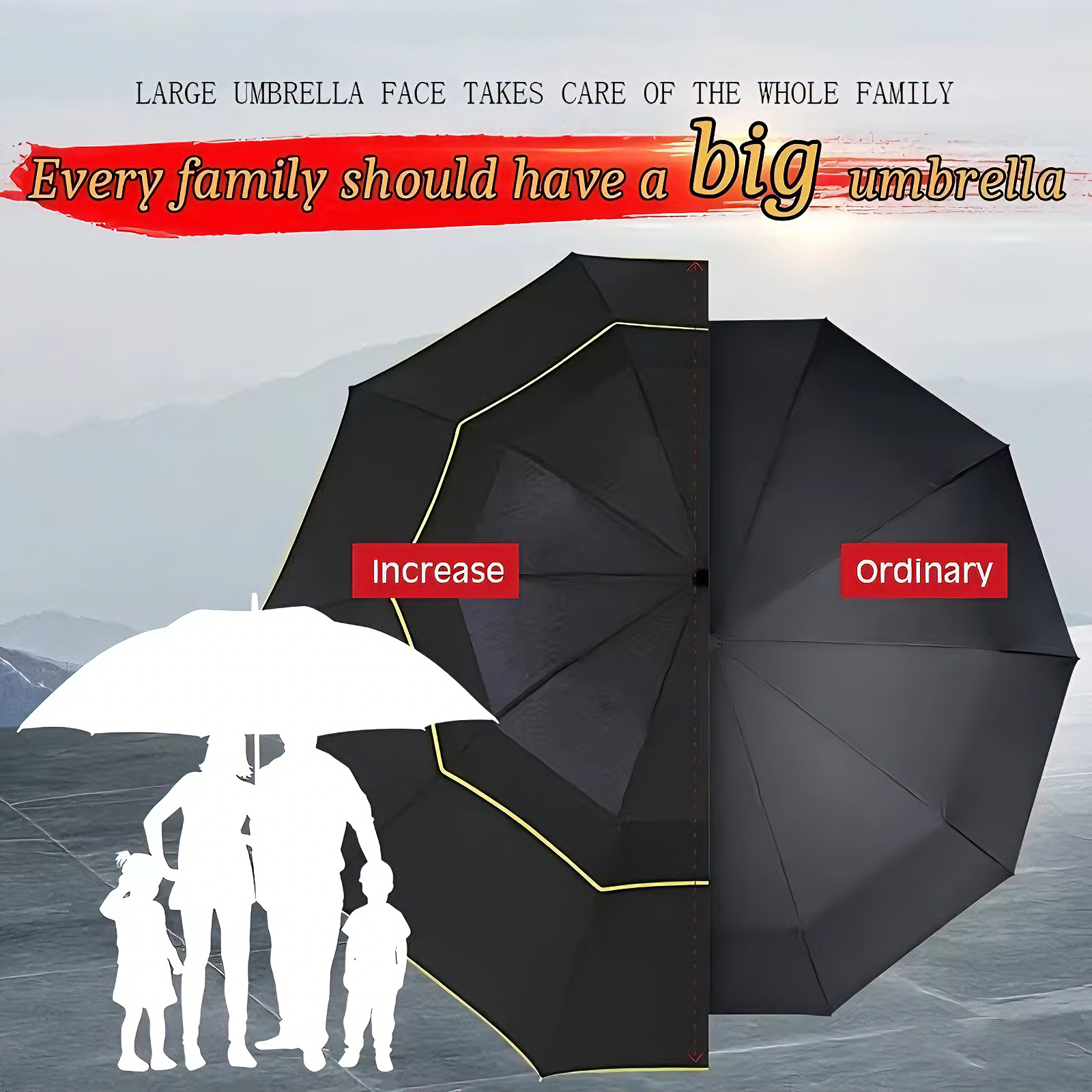 Double Strong Wind Resistant U - Parasol Umbrella Large ulasan dan harga