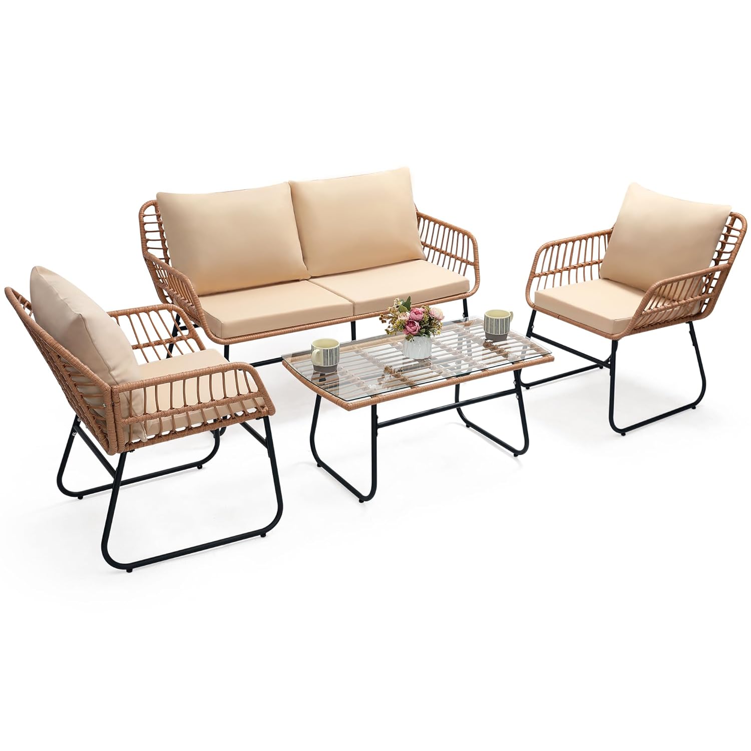 4 Piece Patio Bistro Outdoor F - Outdoor Furniture On Sale ulasan dan harga