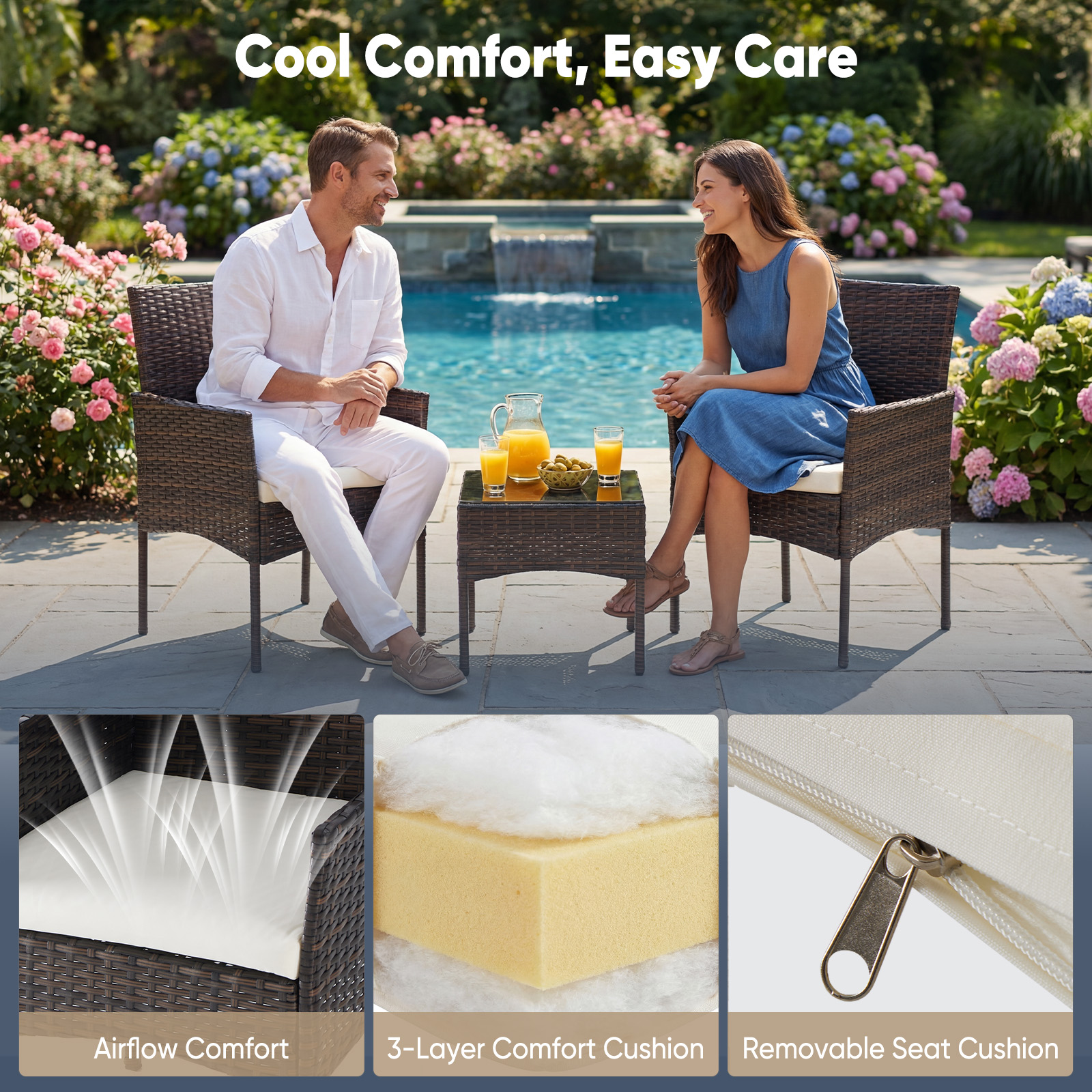 JHK Large Size 3 Pieces Outdoo - Outdoor Furniture On Sale ulasan dan harga