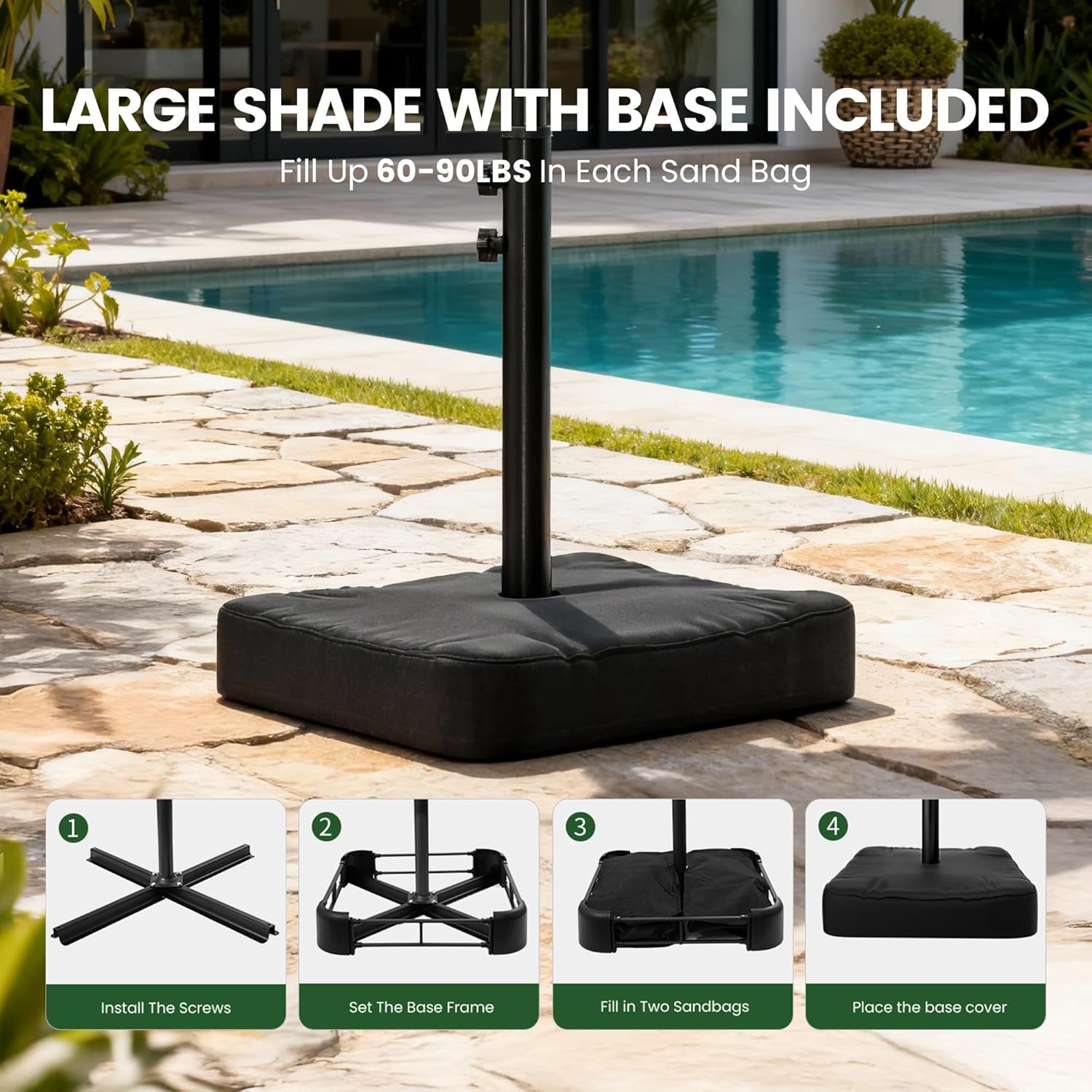 10ft Cantilever Offset Patio U - Outdoor Furniture With Umbrella ulasan dan harga