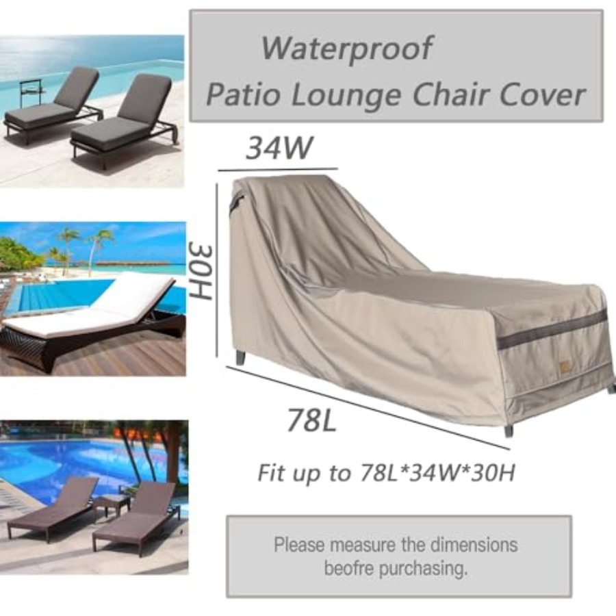 Patio Chaise Lounge Cover Wate - Outdoor Furniture Waterproof ulasan dan harga