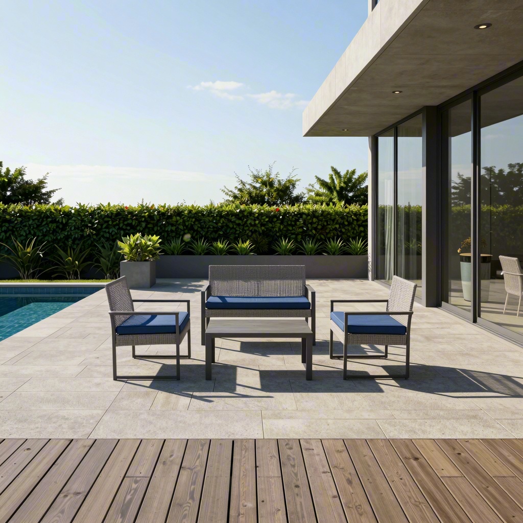4-Piece Modern Wicker Outdoor  - Outdoor Furniture On Sale ulasan dan harga