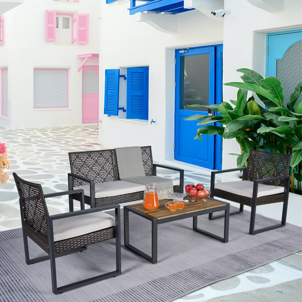 4-Piece Modern Wicker Outdoor  - Outdoor Furniture On Sale ulasan dan harga