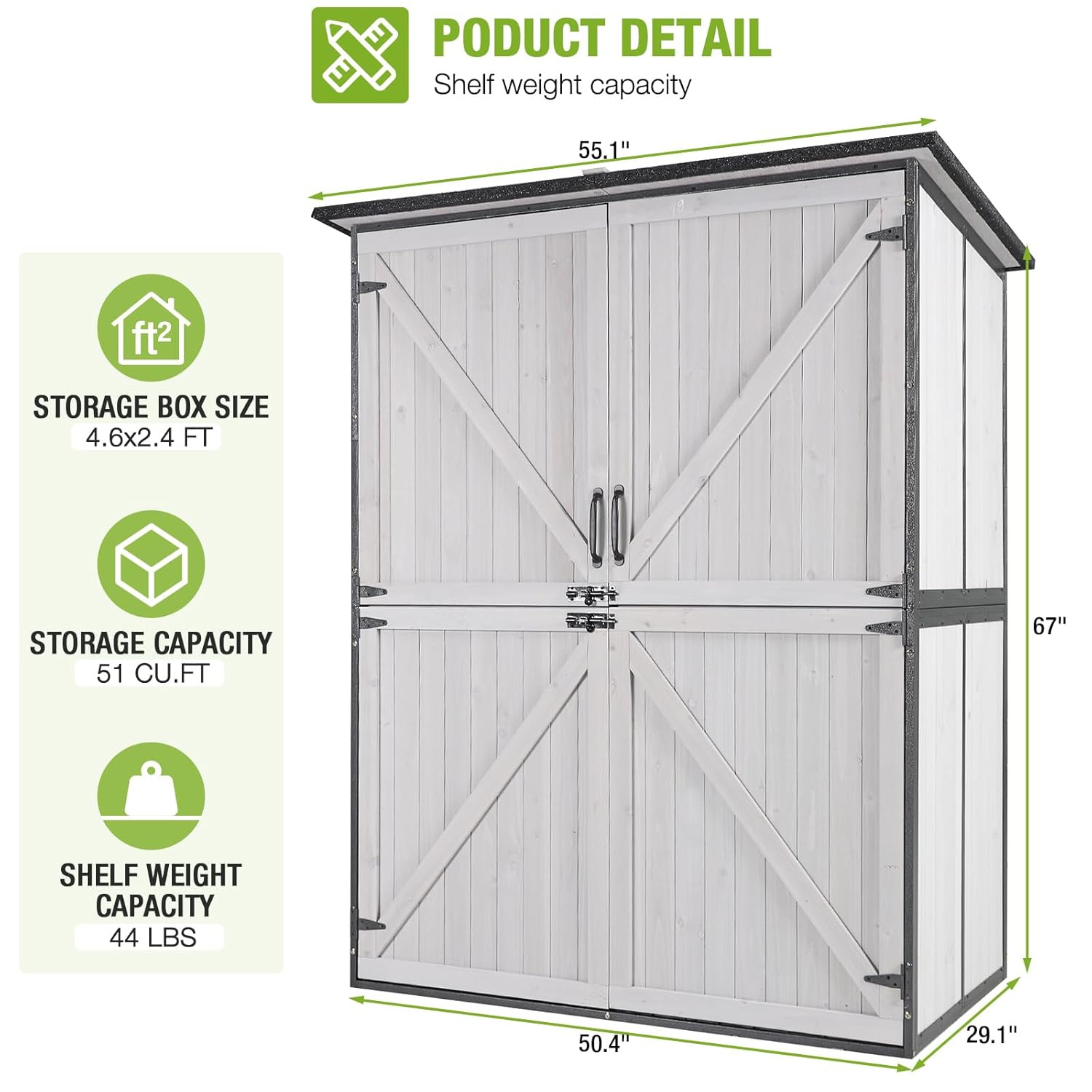 Outdoor Cabinet Storage Shed w - Outdoor Furniture Wooden ulasan dan harga