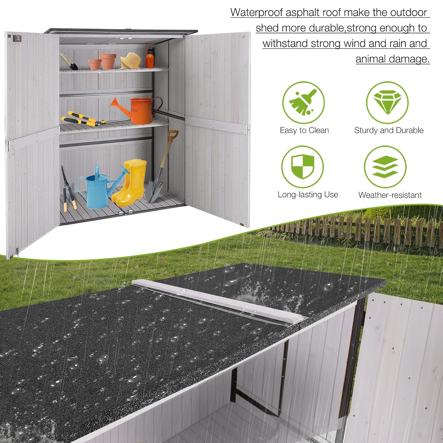 Outdoor Cabinet Storage Shed w - Outdoor Furniture Wooden ulasan dan harga