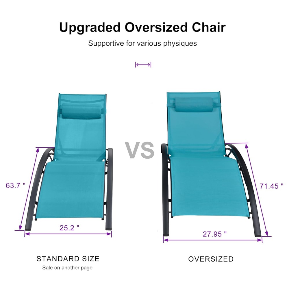 Patio Oversized Chaise Lounge  - Outdoor Furniture Recliner Set ulasan dan harga