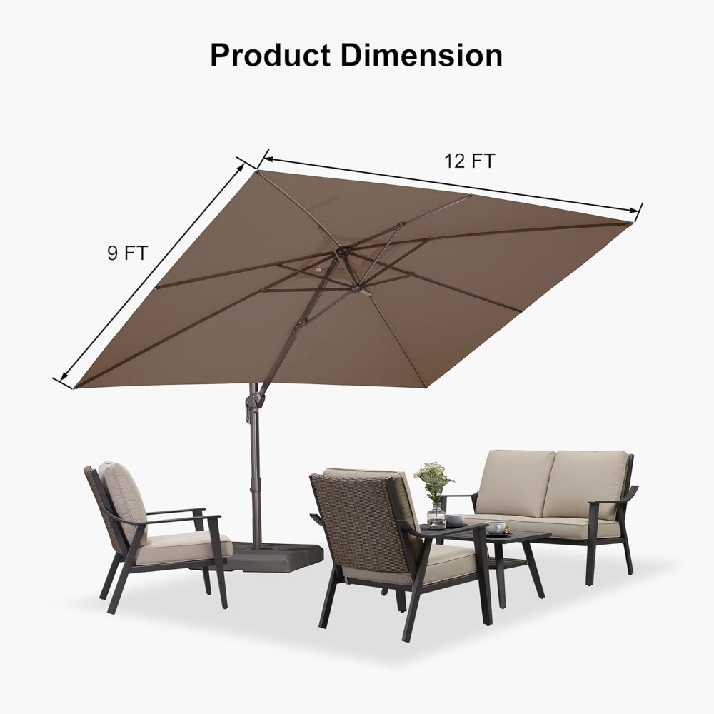 Rectangle Cantilever Patio Umb - Outdoor Furniture With Umbrella ulasan dan harga