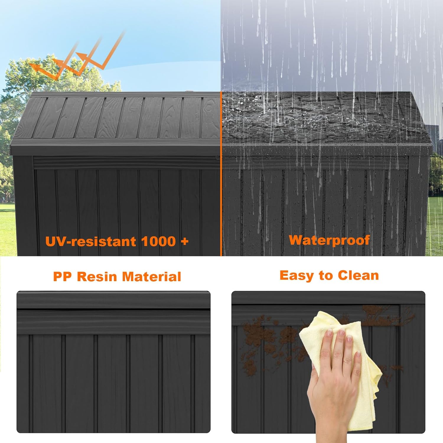 180Gal Lockable Resin Deck Box - Outdoor Furniture Waterproof ulasan dan harga