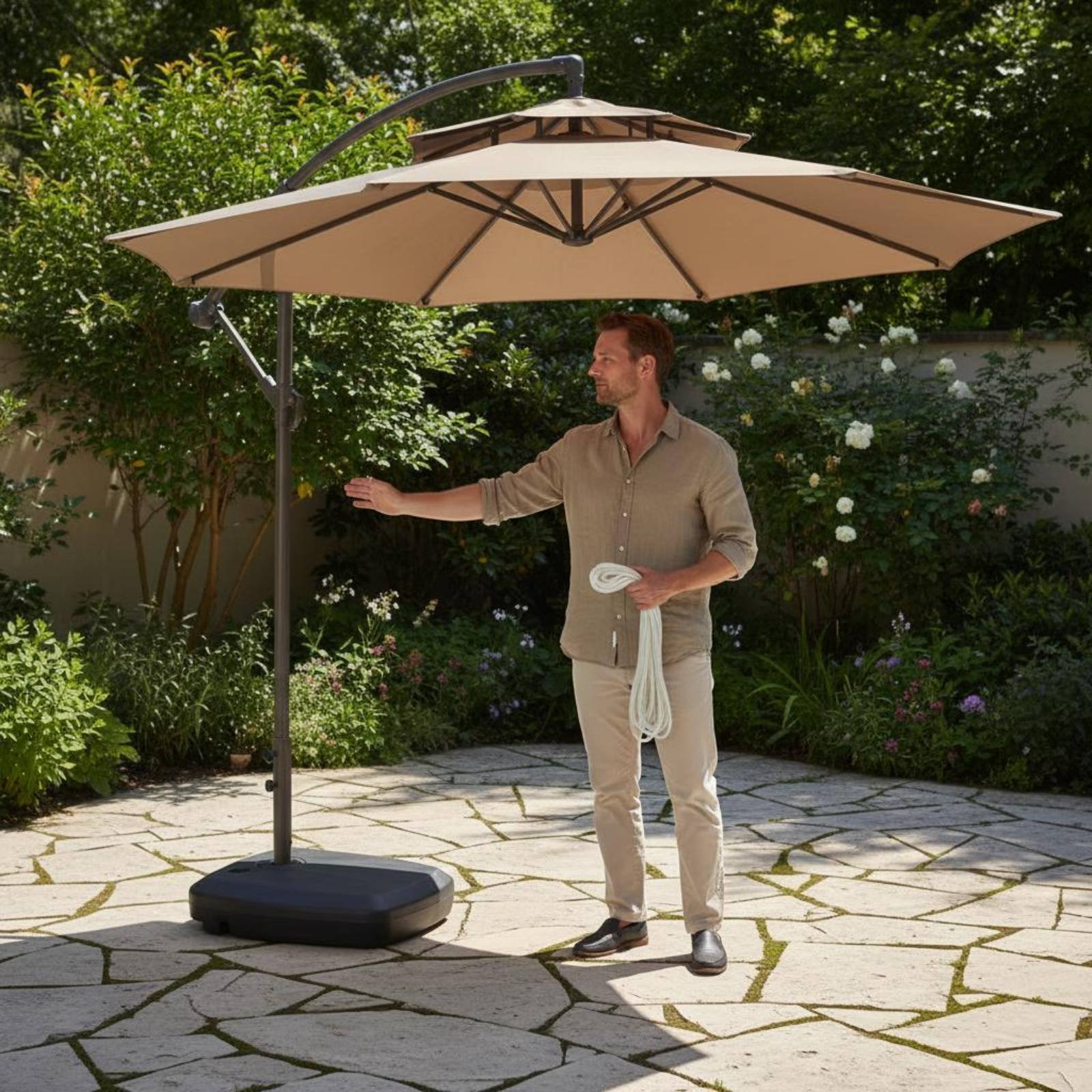 Roman Umbrella Pull Rope Wear- - Outdoor Furniture Patio ulasan dan harga