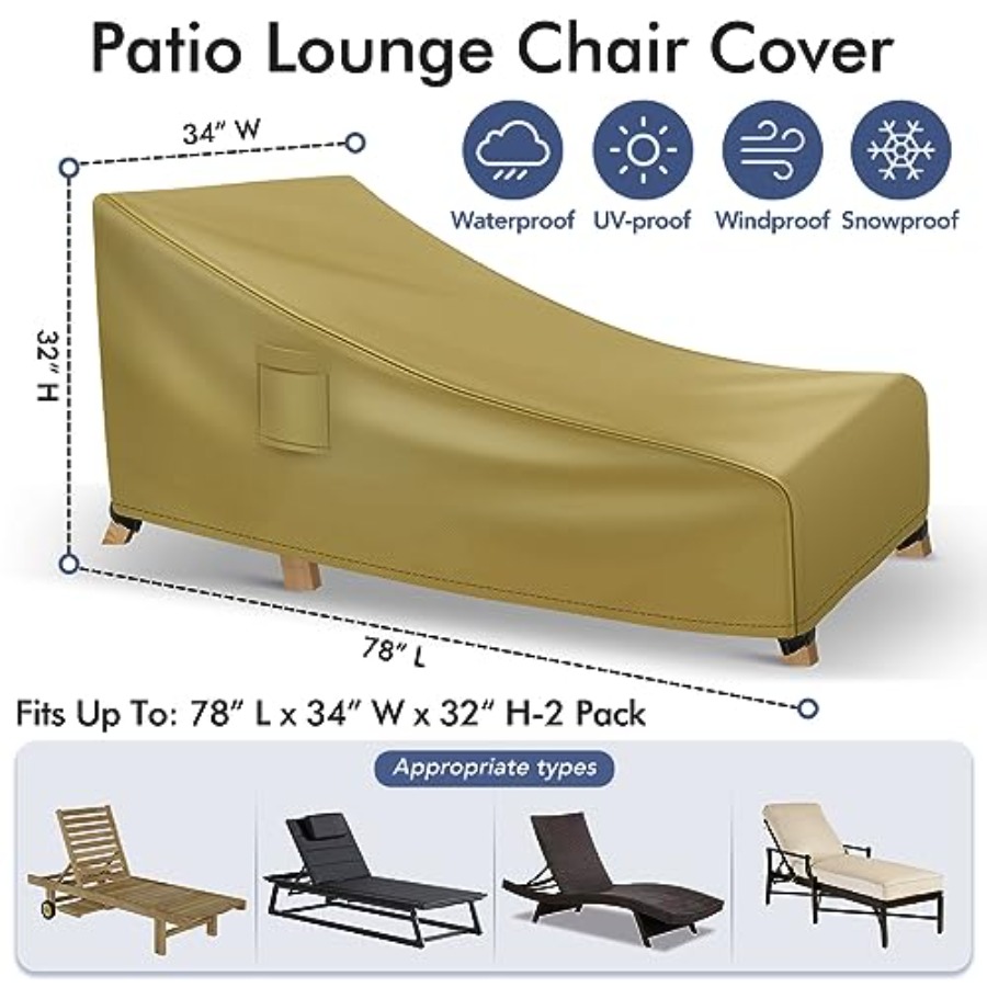 Chaise Lounge Covers Outdoor W - Outdoor Furniture Waterproof ulasan dan harga